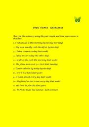 English worksheet: PAST SIMPLE - EXERCISES