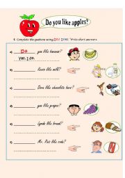 English Worksheet: LIKES & DISLIKES QUESTIONS