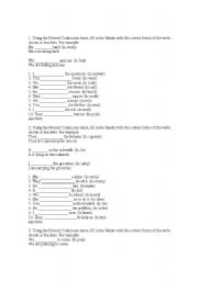 English Worksheet: present continuous