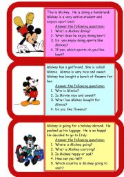 English Worksheet: three mini-comprehensions