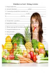 Healthy eating - wrting activities + KEY