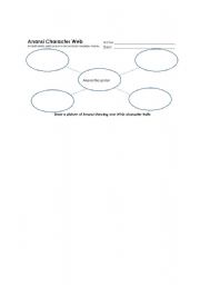 English worksheet: Anansi the spider character web