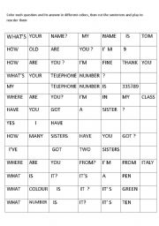 English worksheet: construction of sentences 