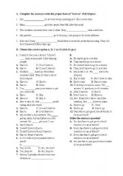 English worksheet: revision test