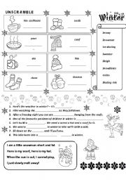 English Worksheet: Winter