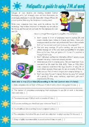 Netiquette: a guide to using IM at work (reading comprehension, writing, question tags) [5 tasks] KEYS INCLUDED ((3 pages)) ***editable