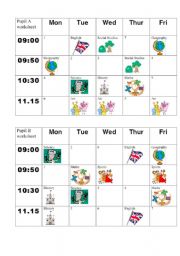 English Worksheet: Simons school week