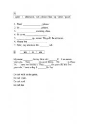 English Worksheet: primary one English