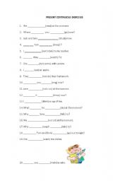 English Worksheet: Present Continuous..