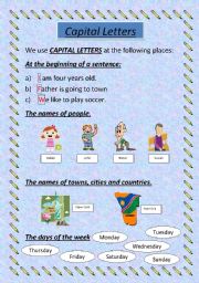 English Worksheet: Capital Letters