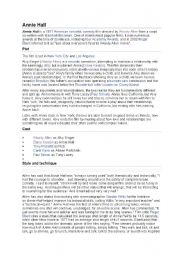 English Worksheet: annie hall information sheet