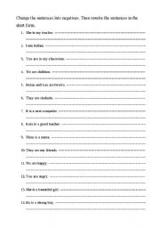 English Worksheet: verb to be