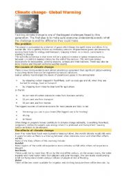 English Worksheet: Global Warming