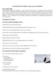 English worksheet: Stephen King - The Last Rung on the Ladder