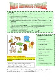 English Worksheet: WILD ANIMALS PARADE