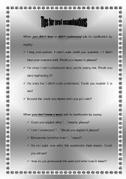 English Worksheet: Tips for oral examinations