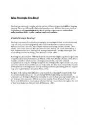 English Worksheet: strategic reading