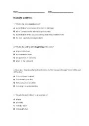 English Worksheet: Deadbolts and Dinkles Final Test