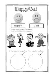 English Worksheet: Happy or Sad