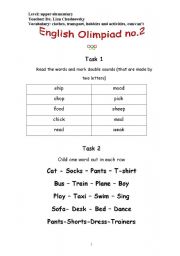 English worksheet: Test no.2 for upper-elementaries