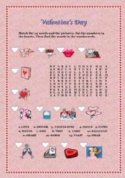 English Worksheet: Valentines Day