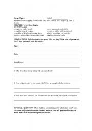 Jane Eyre printable worksheets, journal questions and test