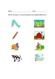 English Worksheet: What Do You See?