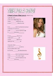 English Worksheet: I WANNA KNOW WHAT LOVE IS