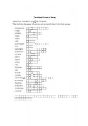 English worksheet: Feelings and emotional states of being