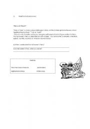 English worksheet: Halloween Worksheet