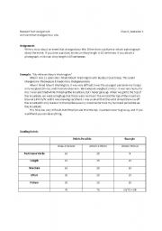 English worksheet: Recount Text Assignment; Past Simple Tense