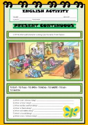 English Worksheet: PRESENT CONTINUOUS