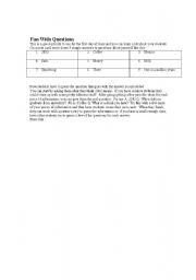 English worksheet: first day activity