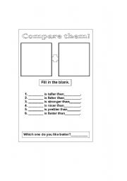 English worksheet: Comparing Animals