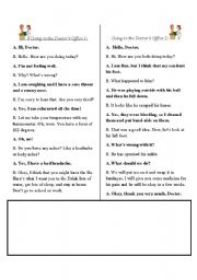 English Worksheet: Doctors Office Conversations