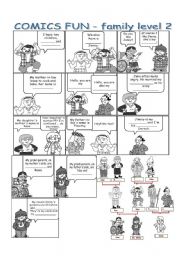 English Worksheet: Comics fun family level 2