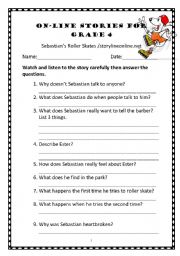 English Worksheet: Online Story