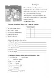 English Worksheet: The Simpsons