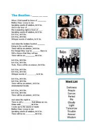 English Worksheet: The Beatles - Let it Be - Gap fill