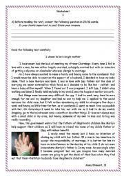 English Worksheet: Family - test 10th