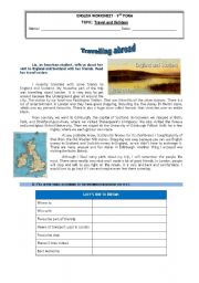 English Worksheet: Travelling abroad!