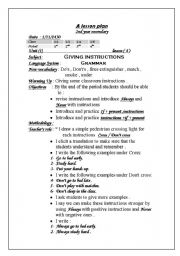 English worksheet: A lesson plan