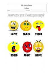 English Worksheet: Feelings