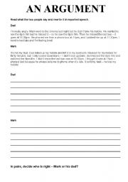 English Worksheet: An Argument