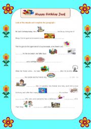 English Worksheet: happy birthday Jack