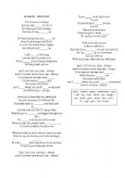 English worksheet: SONG: ALWAYS - BONJOVI