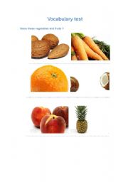 English Worksheet: fruits 