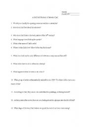 English worksheet: Questions to Accompany 