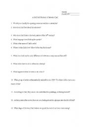 English Worksheet: Questions to Accompany 