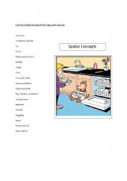 English Worksheet: Spacial concepts 
